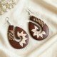 New Collection Painting Wood Earrings Beautiful Model